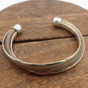 925 Silver Mesh Cuff Bracelet B1001